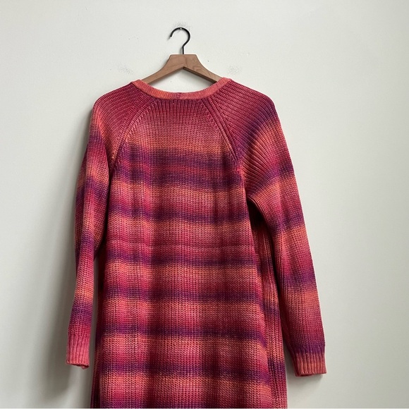 Lane Bryant Classic Open-Front Spacedye Cardigan Pink Bloom longline Rainbow - Picture 12 of 13